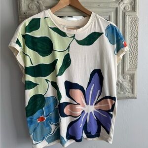 Anthropologie Graphic Muscle Short Sleeve Tee S